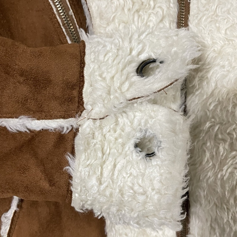Regent & Company Jacket Faux Suede Women Medium Western Shearling Line Coat Yoke - Picture 16 of 16